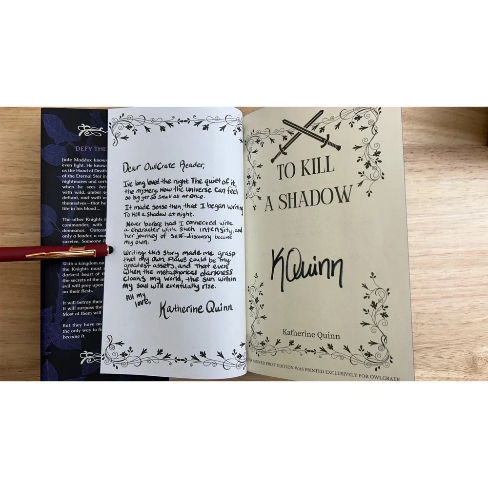 Katherine Quinn — To Kill a Shadow — Fantasy‎ Hardcover — SIGNED FIRST EDITION